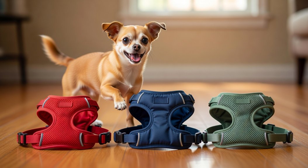 harnessing a wiggly dog