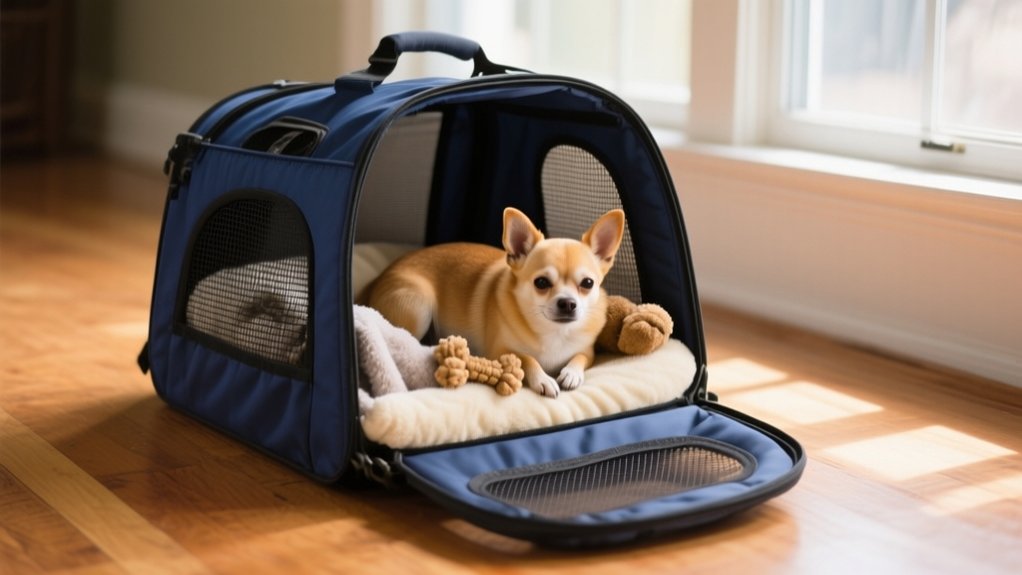 train dog to love carrier